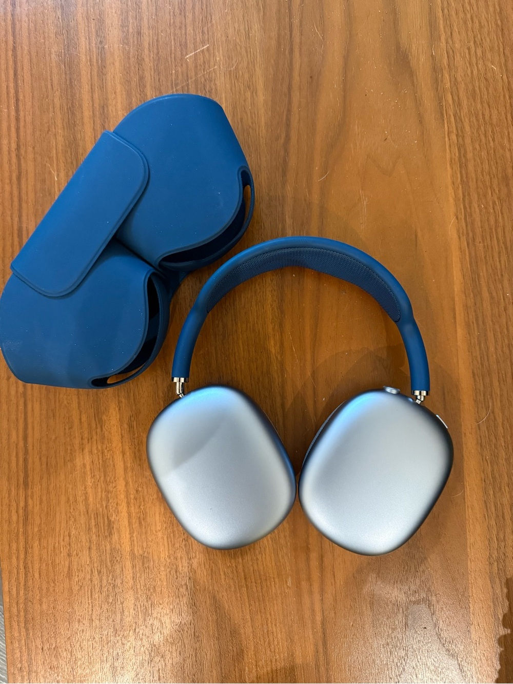 Apple AirPods Max Silver and Blue Over-Ear Headphones